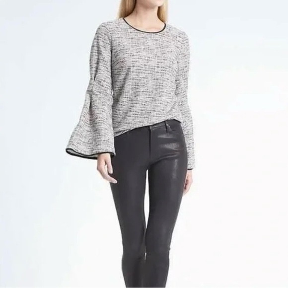 Banana Republic Black and White Bell Sleeve Top - Picture 1 of 8